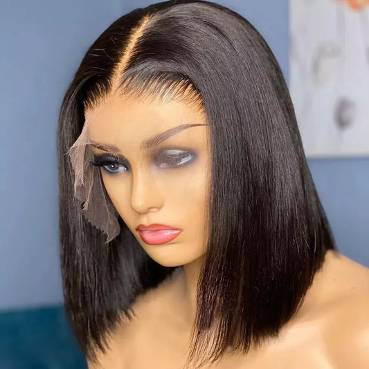 13x4 Short Bob Lace Brazilian Straight Wig 4x4 Lace Bob Lace Human Hair Wigs for Black Women Pre Plucked Remy Lace Front Wigs